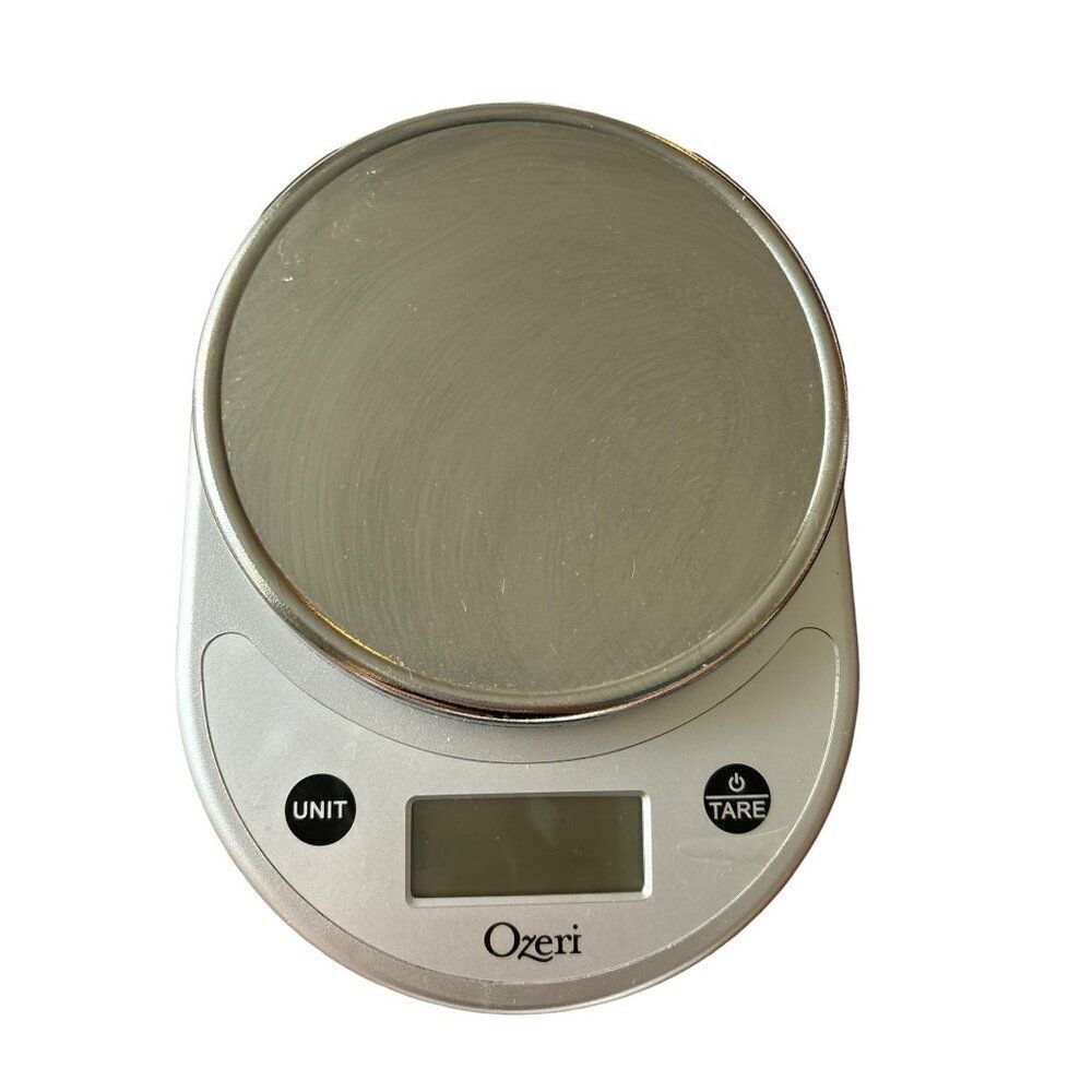 Ozeri Digital Kitchen Scale ZK14-B Silver 11lb/5kg Capacity Stainless Steel Plat